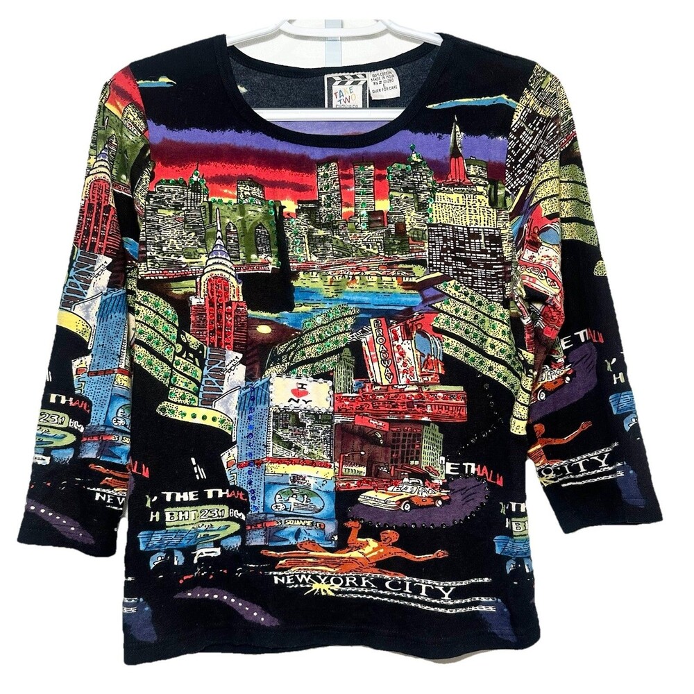 Take Two Clothing Co New York City Graphic Tee M\L Skyline Broadway Top